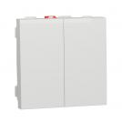 SCHNEIDER ELECTRIC - NU321118 New Unica - Double one way  switch 10A screwless  white