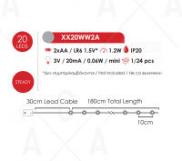 ACA LIGHTING - RUBBER WIRE 20 LED STRING LIGHTS, WARM WHITE, IP20, 180cm XX20WW2A (2)