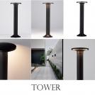 NOVA LUCE - Bollard  D:16.5, H:52 cm.  9030826   TOWER ⚡ LED 8W ⚡  714Lm ⚡ 3000K ⚡  220-240V ⚡ IP65 ✴ Sandy Black