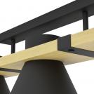 EGLO - ceiling light MACCLES E27 3X15W black/wood - 43955 (1)