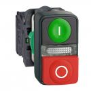 SCHNEIDER ELECTRIC - Double-headed push button green I | red 0 1NO-1NC illuminated 230...240Vac Ø22mm XB5 XB5AW73731M5