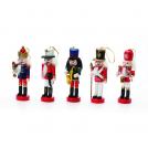 ACA LIGHTING - ^SET OF 5 ORNAMENT NUTCRACKERS H15cm^  X141201