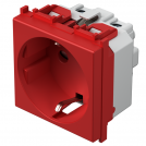 TEM - VM40RD Socket French standard 2P+E 16A 2M, color Red, Modul