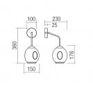 SMARTER - Аплик PIERCE 01-2618 цвят матово черен, опушен Е27 42W (1)