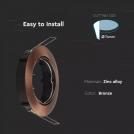 V-TAC - GU10 Fitting Round Movable Bronze SKU: 8580 VT-779RD (2)