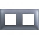 BTICINO - R4802M2LM cover plate - 2+2 horizontal/vertical installation modules - Blue metal