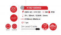 ACA LIGHTING - Светеща Коледна елха 210x86см 200 LED топла светлина, 3W IP20 зеленa X1821020002 (2)