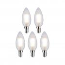PAULMANN - LED Крушки 5бр.  29095    Filament 230V LED Candle ⚡ E14 ⚡ 5x470lm ⚡ 5x4.8W ⚡ 2700K ✴ Матов 