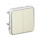 LEGRAND - Switch Plexo IP55 - 2 gang 2-way - 10 AX 250 V~ - flush mounting - white  69625