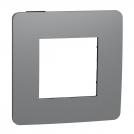 SCHNEIDER ELECTRIC - NU280222 New Unica - cover frame - 1 gang - 1 x 2 modules - dark grey/ black