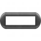 BTICINO - LNB4807GF Round cover plate 7 modules - graphite 