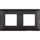 BTICINO - R4802M2BG cover plate - 2+2 horizontal/vertical installation modules - Black satin