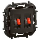 LEGRAND - Socket for speakesr double Black Niloe New NP4411BK