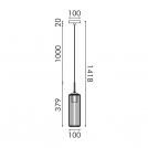 ACA LIGHTING - Пендел FAME Черен Опушено стъкло Ø100mm 1xE27 LT19P1BK (2)