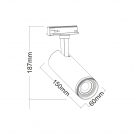 ACA LIGHTING - Релсов прожектор LED COB 30W 3000K 15°- 55° за монофазна шина бял AIMY3030W2 (1)