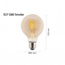 TNL - LED lamp FILAMENT E27 4W 2700K 360° G80 amber