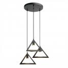 V-TAC - Пендел E27 Geometric Пирамида Троен Черен Мат SKU 3927 VT-7144