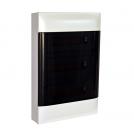 LEGRAND - 1 352 13 Practibox S surface mounting cabinet with earth and neutral terminal blocks - smoked door - 3 rows - 12 modules per row