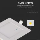 V-TAC - 3W LED Premium Panel Downlight Square 3000K SKU: 216295 (3)