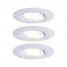 PAULMANN - LED Луна (К-кт. 3бр.)  99927  CALLA basic set swiveling ⚡ IP65 ⚡ round 90mm⚡ 30°⚡ 3x6W⚡ 3x530lm ⚡230V ⚡ 4000K ✴ Бял мат