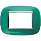BTICINO - HB4803DV Elliptical cover plate 3 modules - green liquid