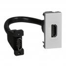 LEGRAND - 79378 HDMI type A socket + cord programme Mosaic - preconnected - 1 module - alu