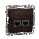 SCHNEIDER ELECTRIC - SDD181462 Sedna Design & Elements - CAT 6 UTP, 2x RJ45, wenge