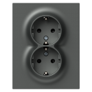 TEM - Socket schuko DOUBLE 16A monoblock color Anthracite Logiq VQ16ATF