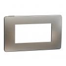 SCHNEIDER ELECTRIC - NU270456М New Unica - cover frame - 1 gang - 4 module - light aluminium/ black mirror surface