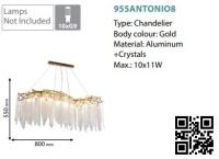 ELMARK - ANTONIO CHANDELIER 8XG9 GOLD/CRYSTALS - 955ANTONIO8 (1)