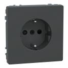 SCHNEIDER ELECTRIC - Контакт шуко с лицев панел и Д.З. цвят Антрацит System Design Merten MEG2300-6034