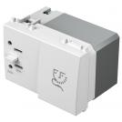 TEM - EM60PW Socket for shaver 3M, color White gloss, Modul