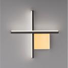 NOVA LUCE - Wall lamp L:30 W:4 H:30cm.  9006083  CROSS ⚡ LED 10W ⚡ 660Lm ⚡ 3000K ⚡ IP20 ✴ Sandy Black/Brush Gold 