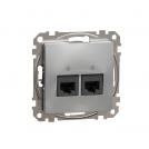 SCHNEIDER ELECTRIC - SDD113467 Sedna Design & Elements - CAT 6A UTP, 2x RJ45, aluminium
