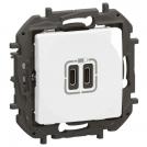 LEGRAND - Socket 2xUSB for charging type C 3A 15A white Niloe New NP3404WH