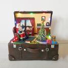 ACA LIGHTING - LED RGB DECOR MULTICOLOR SUITCASE SANTA+ROTATION TREE+MUSIC 4.5V (ΑDAPT) / 3ΑΑ (BAT) 15.5Χ13Χ16CM X0316