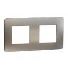 SCHNEIDER ELECTRIC - NU280455M cover frame - 2 gangs - 2 x 2 modules - light aluminium/ white mirror surface