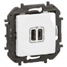 LEGRAND - Socket 2xUSB for charging type A+C 3A v15W white Niloe New NP3403WH