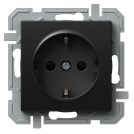 TEM - Socket SCHUKO 16A with child protection colot Black Logiq VQ10BKXO