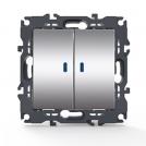 ACA LIGHTING - Cериен ключ 10A с LED индикация PRIME Алуминий мат 1000111203