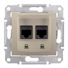 SCHNEIDER ELECTRIC - SDN4800168 Sedna - double data outlet - RJ45 cat.6 UTP without frame titanium