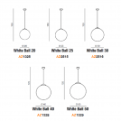 AZZARDO - Lampa White Ball 25 FLWB25WH / AZ2515 (1)