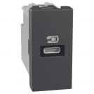 BTICINO - Socket USB for chatging type C Power Delivery 20W 1M color Graphite Light Now YD4192C