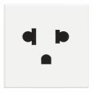 BTICINO - HD4126 Socket universal 2P+T 16A 127/250 Vac - euroamerican standard - shielded tulip contacts - white