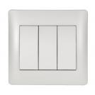 ELMARK - 11721 - THREE BUTTONS ONE WAY SWITCH WHITE METALLIC RHYME