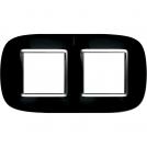 BTICINO - HB4802/2NR Elliptical cover plate 2х2modules - black solid