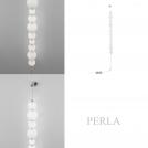 NOVA LUCE - Dimmable Wall lamp Ø10, W:9, Н:105 cm.  9186920  PERLA ⚡ LED 42W ⚡ 3958Lm ⚡ 3000K ⚡ 230V ⚡ IP20 ✴ Chrome & Opal Glass  