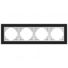 EFAPEL - FOUR GANG FRAME BLACK GLASS/ALUMINIUM 90940 TEA LOGUS 90 Crystal
