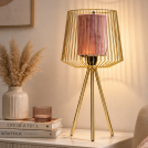 TNL - METAL & VELVET FABRIC TABLE LAMP TNL TNL1006RD