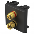 TEM - KM26SB Socket 2x Ø4mm, speakers 2M, color Black matt, Modul